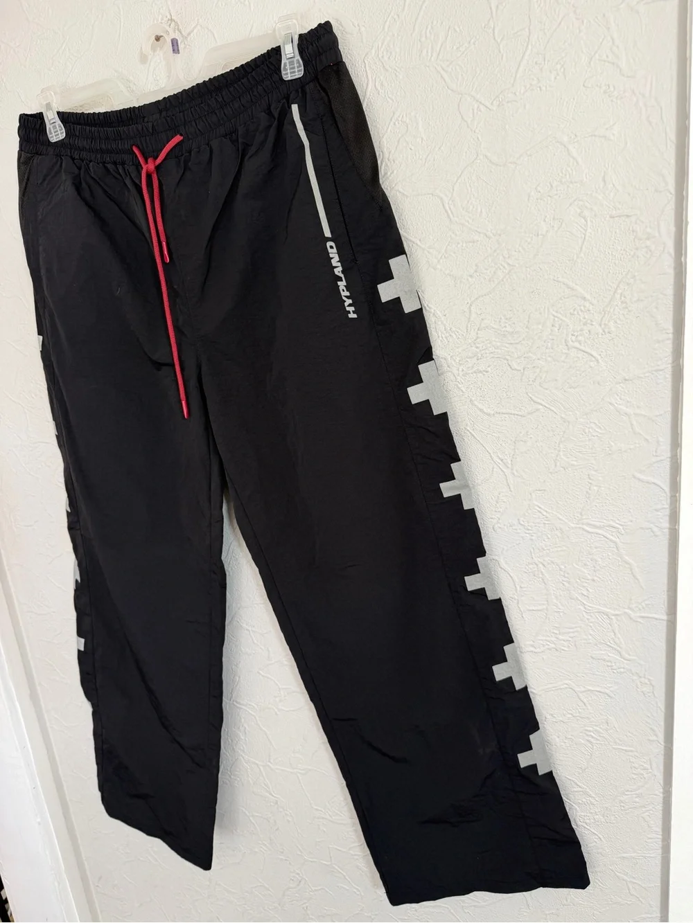 NEW Hypland One Piece Trafalgar Law Track Pants Mens 38 Black Nylon Streetwear